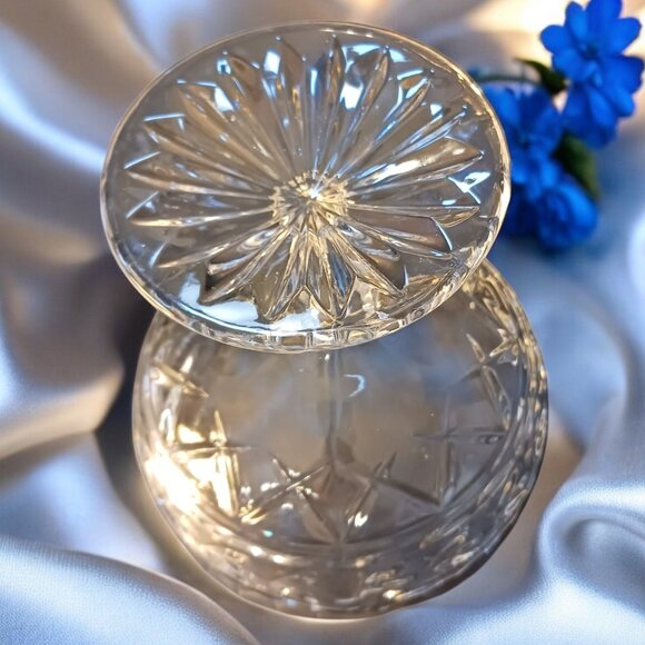 Elegant Art Deco Collectible Cut Crystal Open Pedestal Candy Trinket Dish - Picture 9 of 16